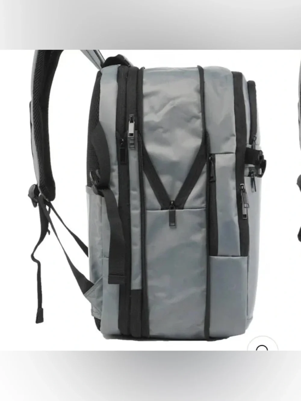 DUCHAMP London Expandable Carry On Travel Backpack suitcase USB in THYME